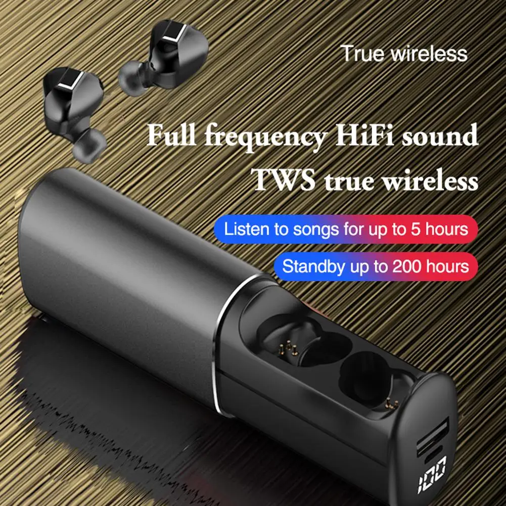 T60 True Беспроводной Bluetooth 5,0 гарнитура 2600 мАч длинные Срок службы батареи расширение стрейч переключатель автоматически парные спортивные гарнитуры