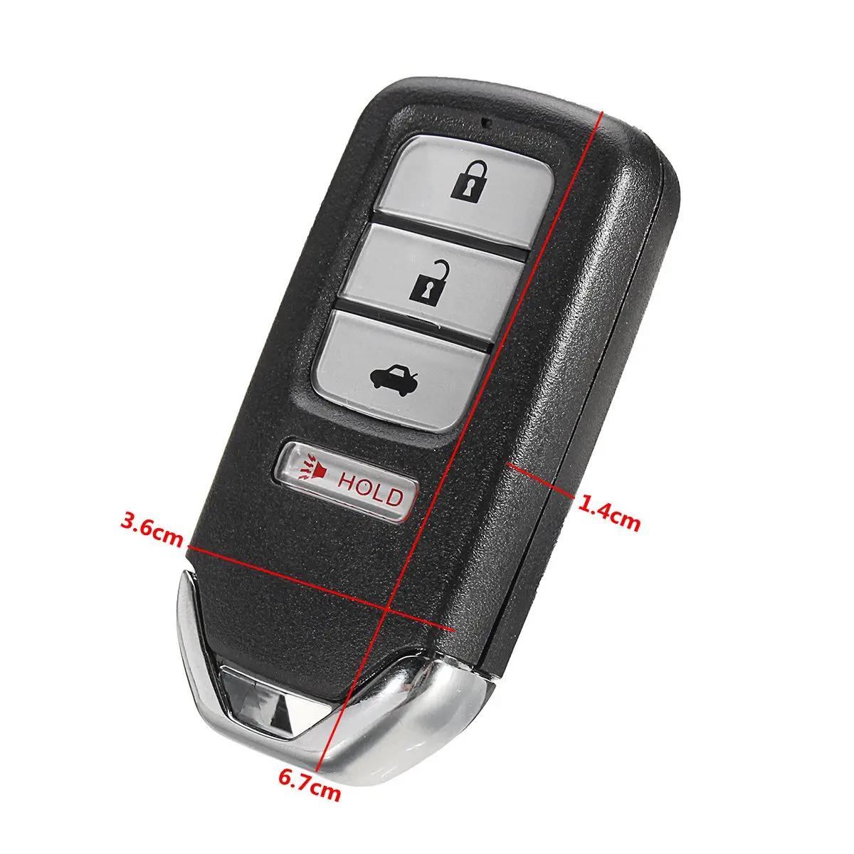 1*Uncut Blade Replacement Keyless Remote Shell Case Key FOB for Honda 3+1Buttons