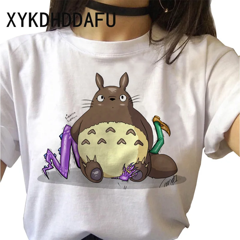 Totoro T Shirt Women Kawaii Studio Ghibli Harajuku Tshirt Summer Clothes Cute Female ulzzang T-shirt Top Tee japanese Print