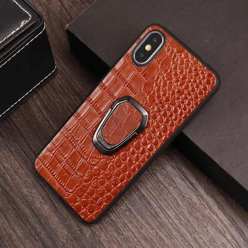Coffee Роскошный чехол для телефона для IPhone X с текстурой крокодила, кронштейн для iPhone 6, 6s, 7, 8, XR, Xs Max Plus, 6 P, 7 P, 8 P, задняя крышка для телефона - Цвет: Coffee