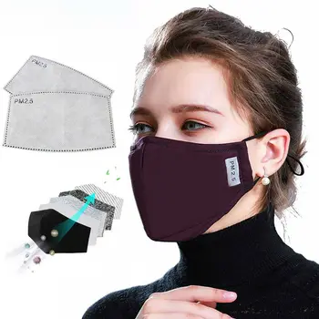 

Kpop Cotton Black Mask mouth face Mask Anti PM2.5 dust Mouth Mask with 2pcs Activated Carbon Filter korean Mask Fabric Face Mask