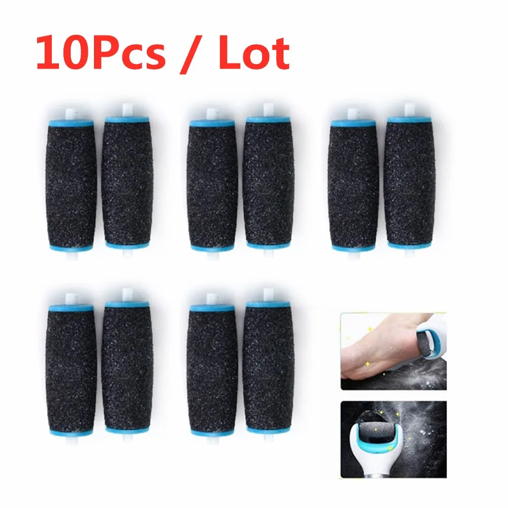 10pc Blue black Replacements Roller Heads For Pro Pedicure Foot Care Tool Scholls Feet Electronic Foot File Rollers Skin Remover