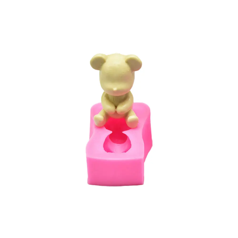 DIY Bear Fondant Mold Silicone Cake Chocolate Clay Baking Decorating Mould Cute - Цвет: A