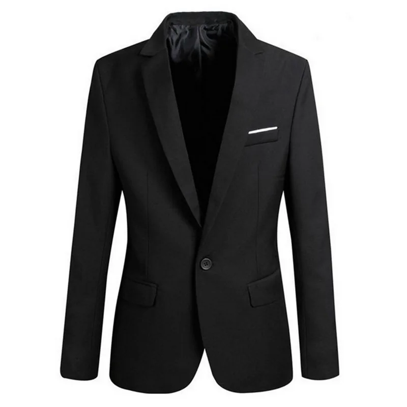 Dihope Men Slim Fit Social Blazer Spring Autumn Fashion Solid Mens Wedding Dress Coat Casual Size Business Male Suit Jacket | Мужская