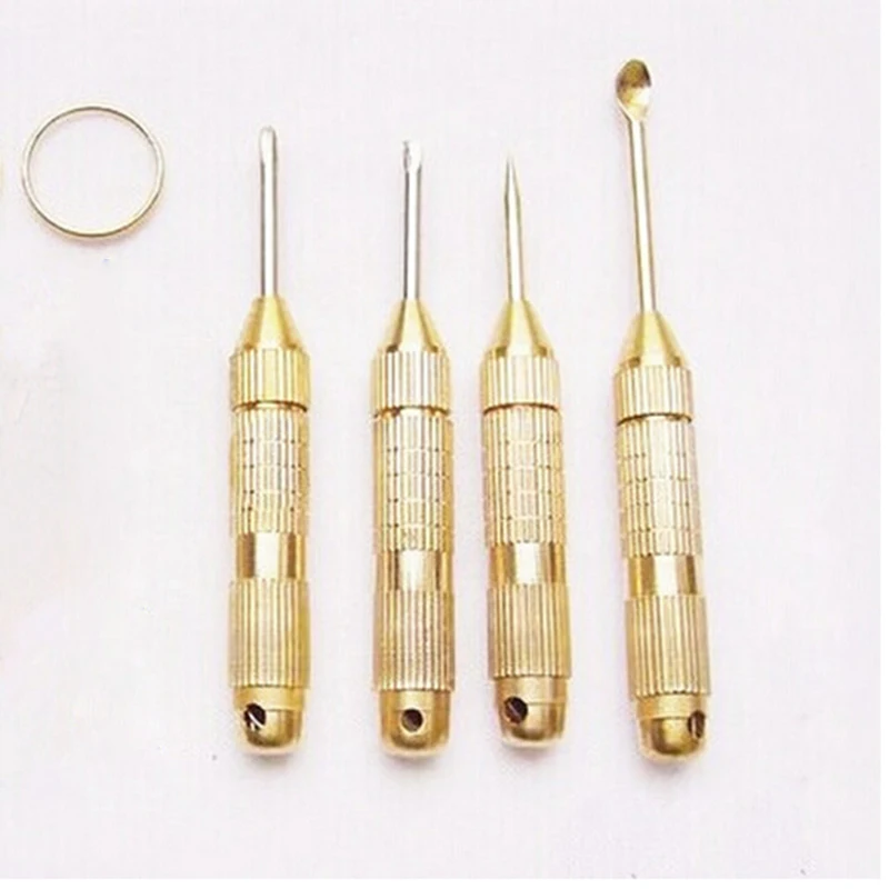 1 Set 4 in 1Mini Steel Screwdrivers Ear Pick Ear Cleaners Keychain Health Care Tools Kit