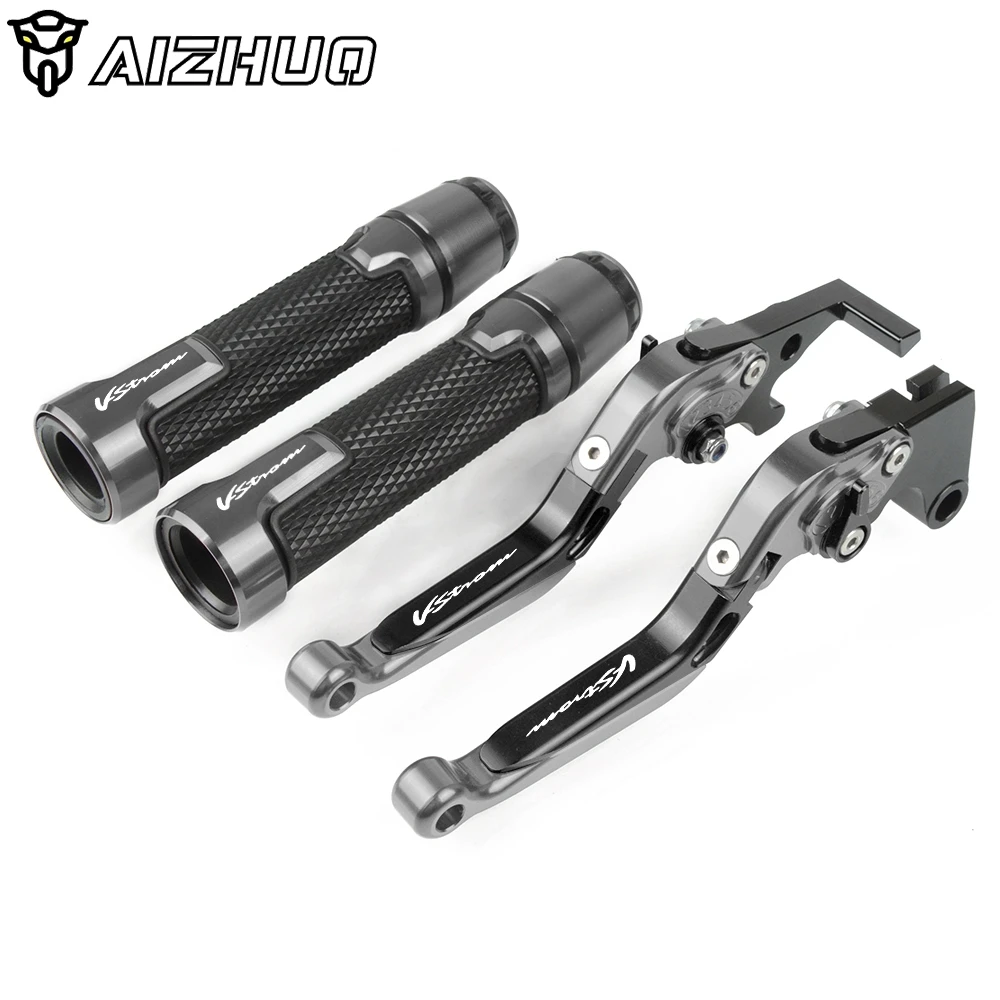 Для Suzuki DL650 V-STROM DL 650 VSTROM 2004-2010 2005 2006 2007 2008 Аксессуары для мотоциклов сцепные рычаги+ ручками - Цвет: gray