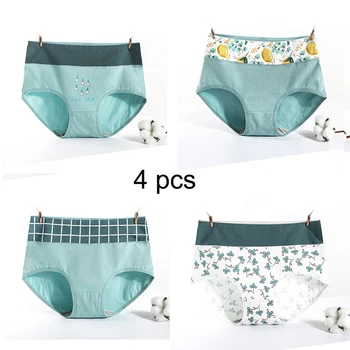 

4 PCS/lot Antibacterial cotton women underwear Fashion cotton briefs sexy panties for women Seamless Panty female Lingerie