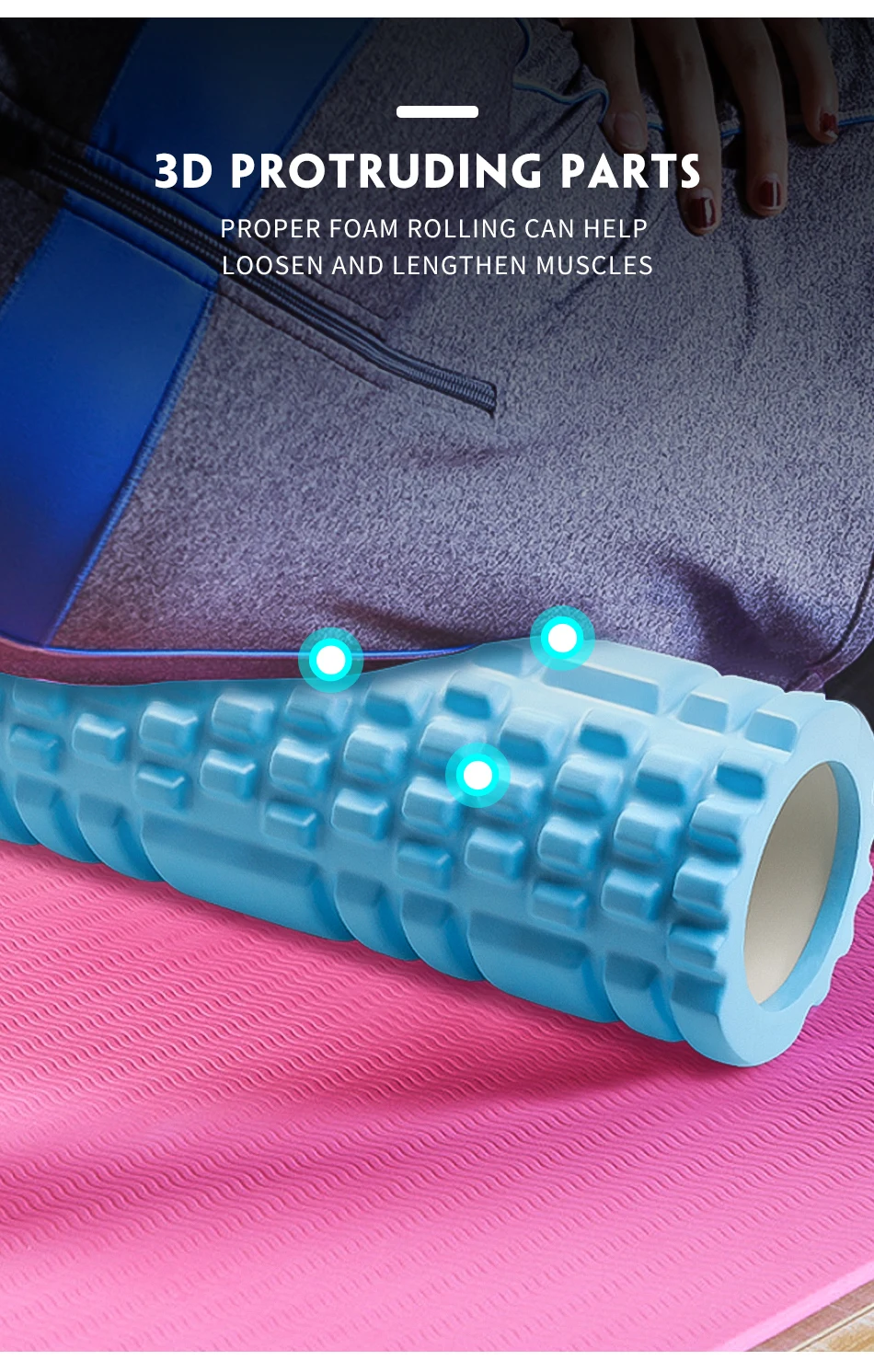 30cm Yoga Column  Gym Fitness Foam Roller Pilates Yoga Exercise Back Muscle Massage Roller Soft Yoga Block Drop Shipping