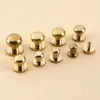 10pcs Solid brass  sam brown browne button screw back Round head ball post studs nail rivets leather craft accessory ► Photo 1/6