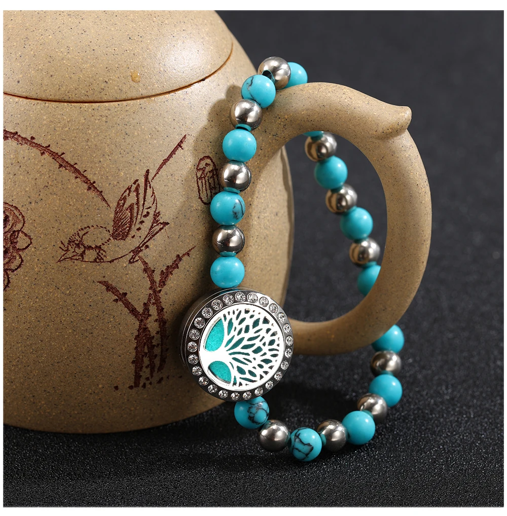Ubelike браслет для пары, черный, белый цвет, натуральная лава, камни, бусины, браслеты из бусин, мужские и женские ювелирные изделия 20 мм