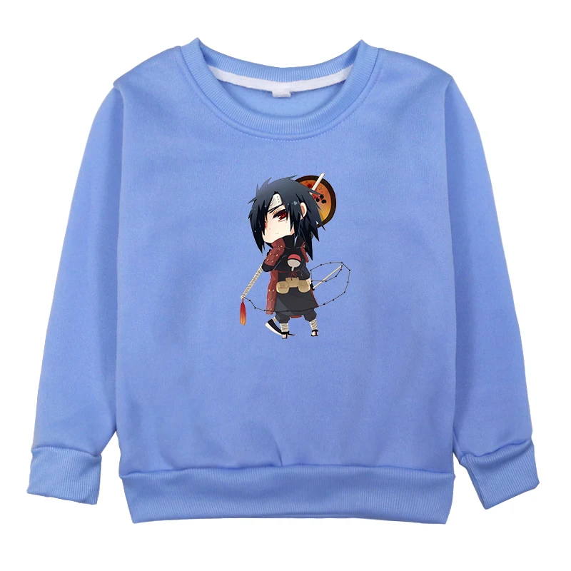 Hoodies 12 Осенне-зимние толстовки с капюшоном для девочек с рисунком Наруто; футболки с длинными рукавами; толстовки для маленьких мальчиков; модные подростковые топы с принтом Аниме Наруто - Цвет: Hoodies 12