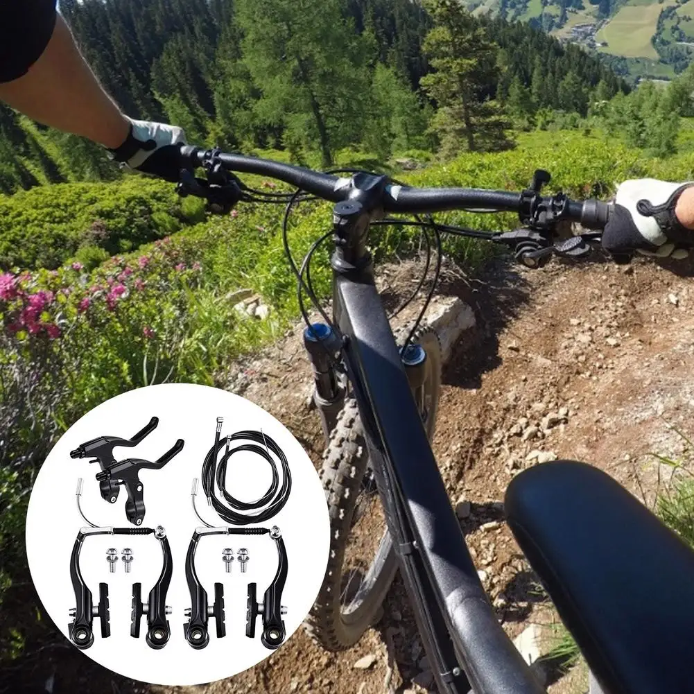 Complete Mtb Alloy Bicycle Mountain Bike V Brake And Lever And Cable (Front + Rear) Set Brake Sensitivity
