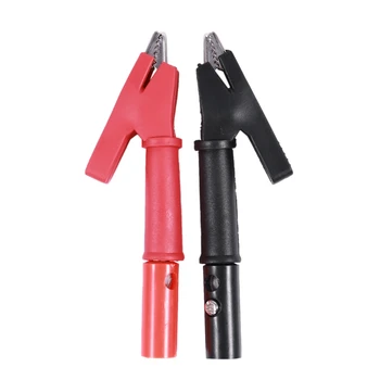 

SHGO HOT- Pair Insulated Alligator Clip Test Lead Crocodile Clamps with Banana Plug