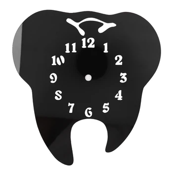 

Creative Teeth Acrylic Mirror Wall Clock Home Decoration Wall Clock-Black