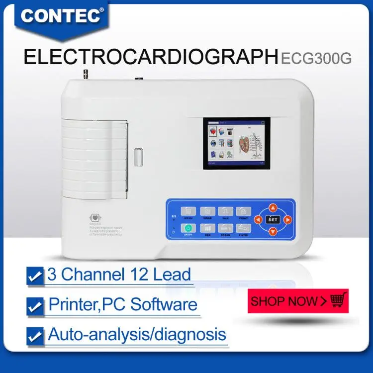 CONTEC USA wasehouse 3 /12 канальный ECG машина с бумагой для принтера ПК программное