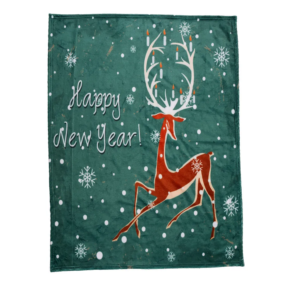 OUNEED Christmas Blanket Flannel Fabric Sofa Bed Blanket 150x200CM Office Children Towel Portable Car Travel Cover Blanket#45