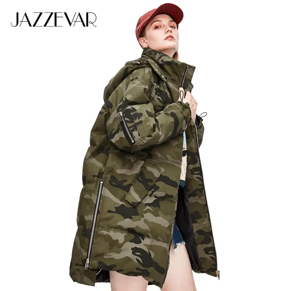JAZZEVAR 2019 Зимняя куртка женская новая модная уличная повседневная камуфляжная