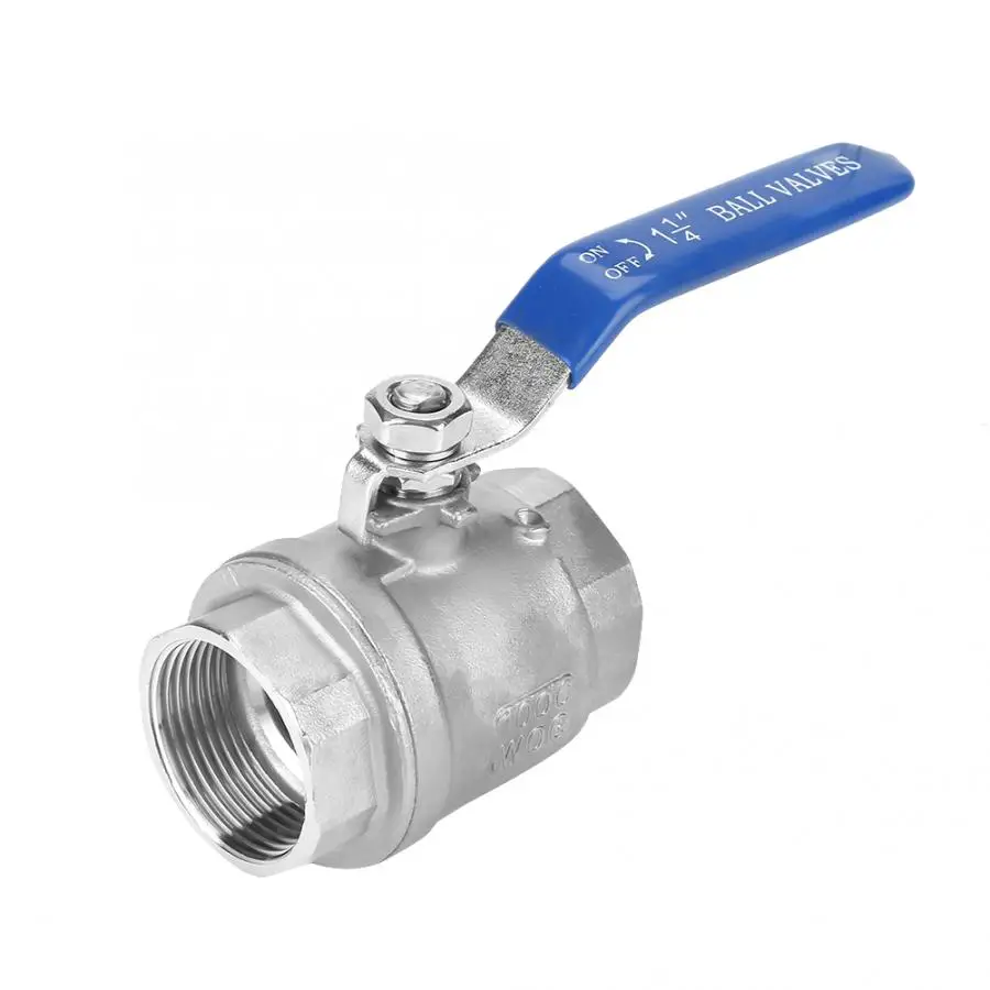 304 Нержавеющая сталь двe чaсти Порты и разъёмы женский шаровой клапан с резьбой 1-1/4 дюйма DN32 1000 WOG