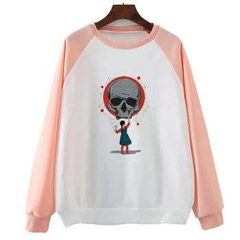 

Dot Fun And Creative Skull Hoodie Fashion Hip Hop Ｗo Women　Hooded Casual Coat Sport Hoodies Clothes Top