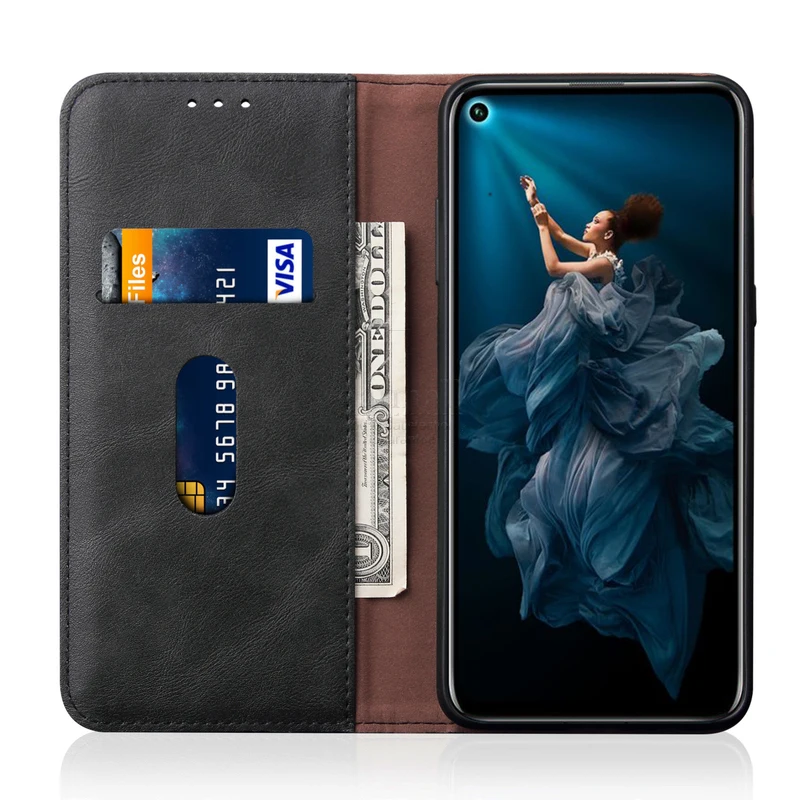 Роскошный тонкий кожаный чехол-книжка в стиле ретро для huawei Nova 5 T, чехол-кошелек с подставкой для карт, Магнитный чехол-книжка для Nova 5 T, мобильный чехол для телефона