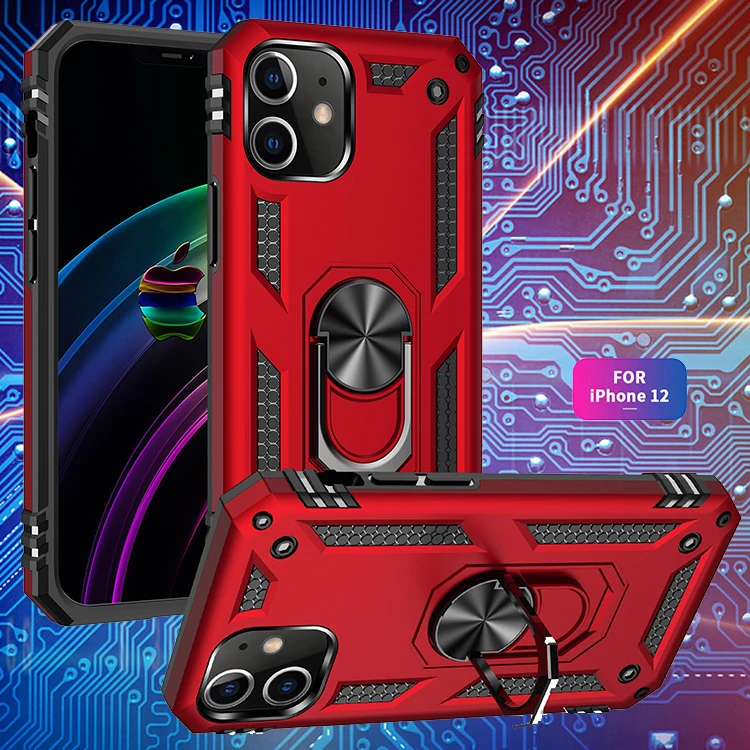 Металлическое кольцо чехол для iPhone 12 11 XS Pro Max X XR SE 2020 противоударный тяжелых