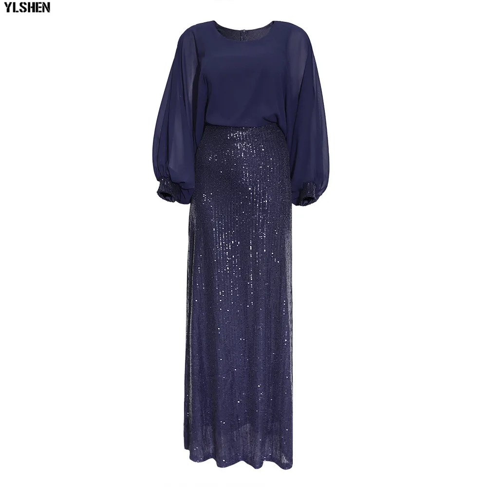 African Dresses For Women Elastic Sequins African Dress Daily Sexy Bat Sleeve Robe Party Evening Long Maxi Dress Africa Clothing 04