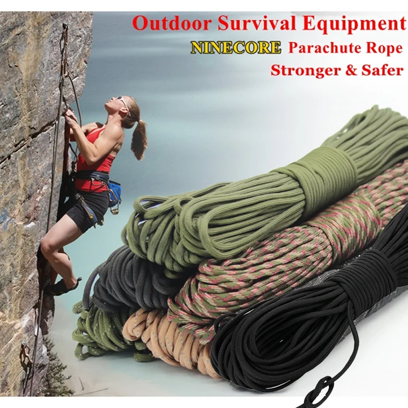 Camping Ropes Parachute Cord Seven-Core Polyester Seven-Core High-Strength Ropes Ropes Reflective Cord Rope 31M Climbing Ropes