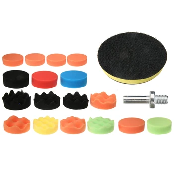 

18Pcs 3 Inch Polishing Sponge Kit Buffing Waxing Pad Pads Set For Car Polisher Buffer Drill Adapter Wheel Polisher
