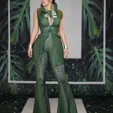 Фестиваль женский набор армейские защитные майки расклешенные брюки 3 шт. танцевальный наряд Бар ночной клуб женщины концертный певец танцор костюм