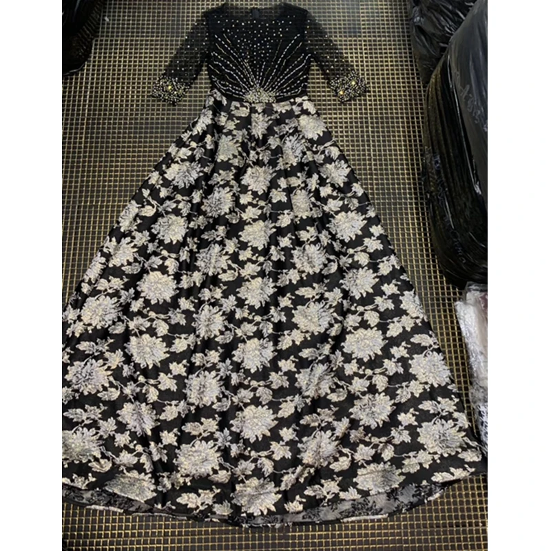 New Fashion Show Runway Sequin Long Dress Sexy Sheer Mesh with Sequin Dress Cocktail Gown Celebrity Party Dresses Vestidos