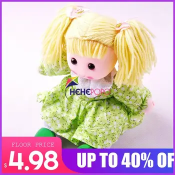 

Green Woolen Hair 28cm Soft Stuffed Dolls Girl's Playhouse Toys Baby Doll Magic Hair Plush Toys Dolls Small Gift Baby Girl Toys