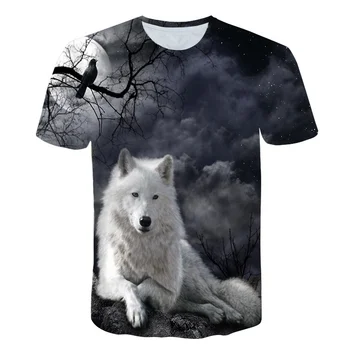 

2020 Newest Selling Wolf 3D Print Animal Cool Funny T-Shirt Men Round neck Short Sleeve Summer Top Fashion T-shirt