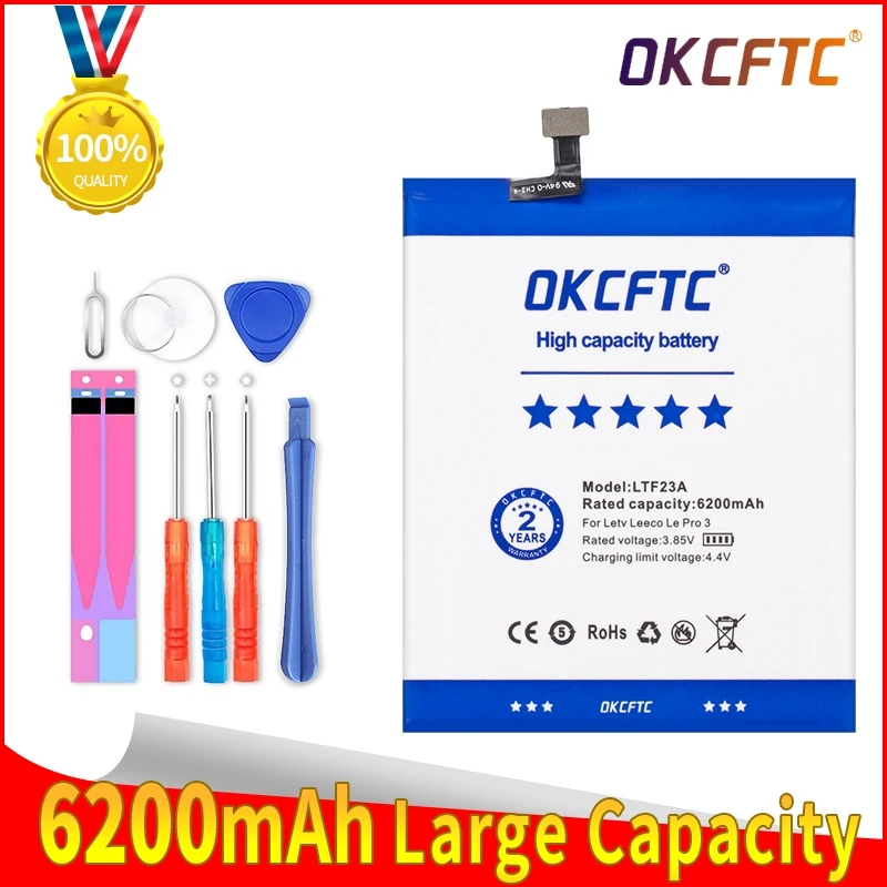 Аккумулятор LTF23A емкостью 6200 мАч для LeEco Le Pro 3 X720 X721 X722 X725 X726 X727 X728 LEX720 LEX721 LEX722 LEX725