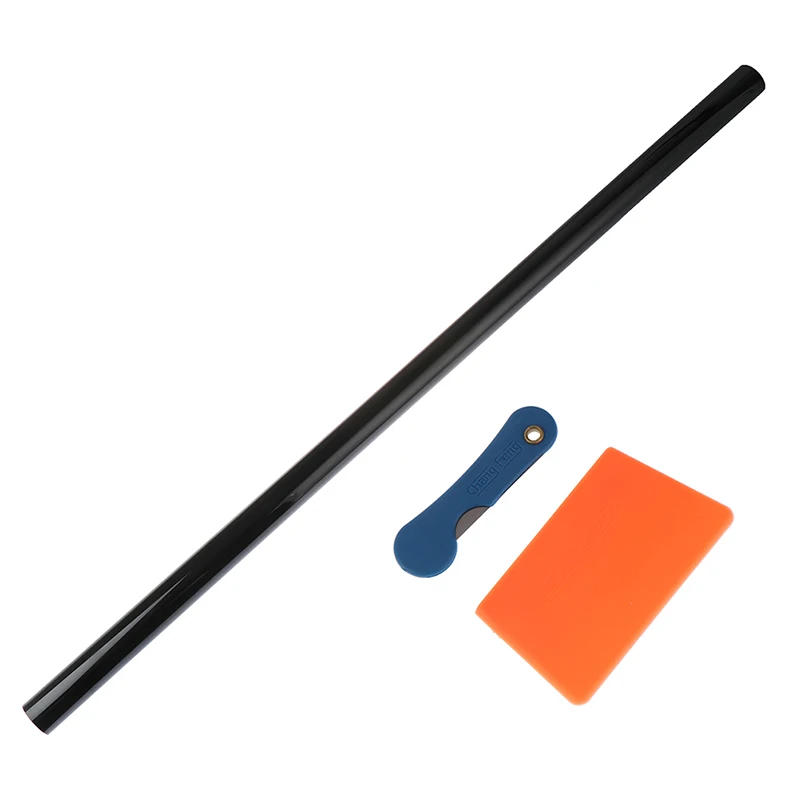 Tinte de Ventanilla de cristal negro para coche, película de sombra VLT 1%, decoraciones exteriores, 76cm X 6M