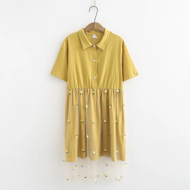 

Polo Dress Women's Summer 2019 New Style Popular Korean-style Loose-Fit Hipster Slimming Cute Gauze Doll Skirt
