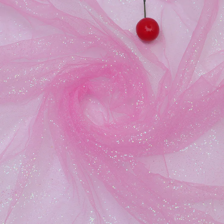 Light Rose Red Красочные горячие штамповки Марля сценическая одежда ткани золото-напыление платье высокий блеск серебро Яркий порошок сетка пряжа - Цвет: Light Rose Red
