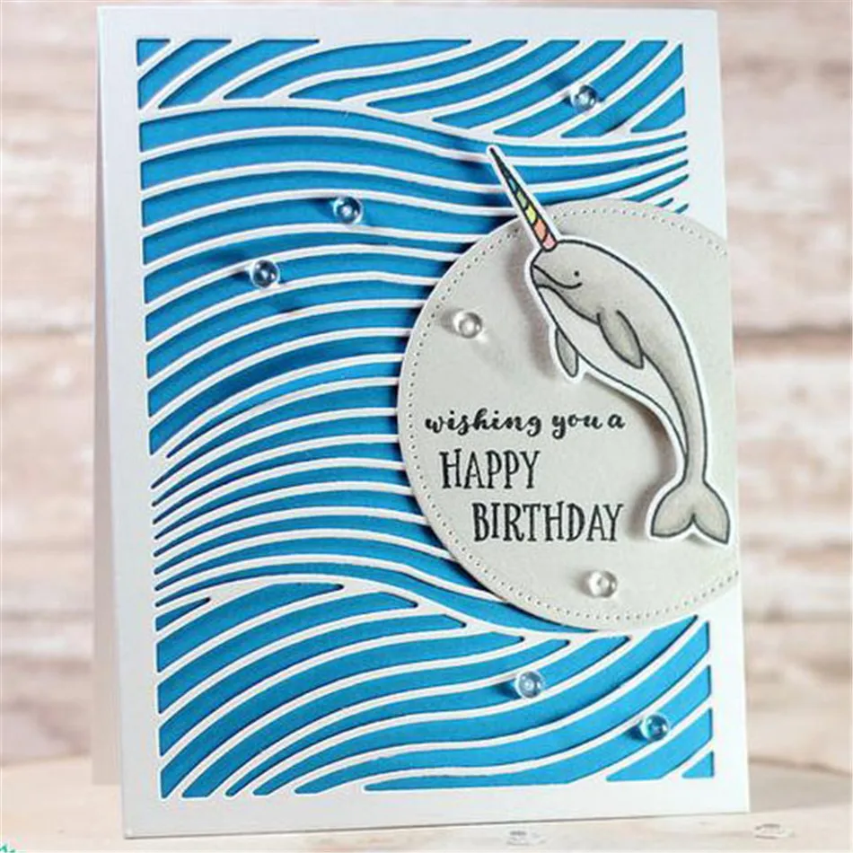 Металлические режущие штампы Narwhals Sea Animal с штампами для рукоделия Скрапбукинг альбом тиснение для изготовления карт