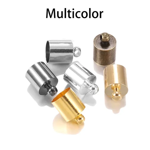3 4 5 6 7 8 9 mm End Tip Cap Fit For Tassel Leather Cord End Crimp Caps Beads Caps Supplies For DIY Jewelry Making
