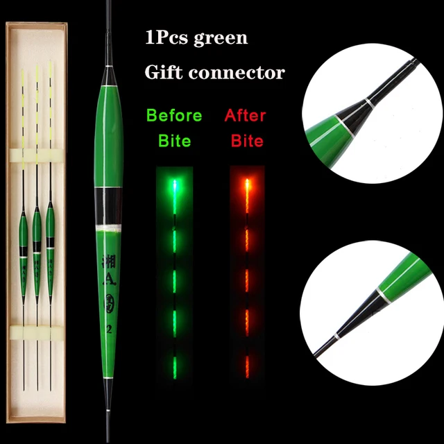 Smart Fishing Float Bite Alarm Fish Bait LED Light Color Change Automatic Night Electronic Changing Buoy With CR425 Battery C