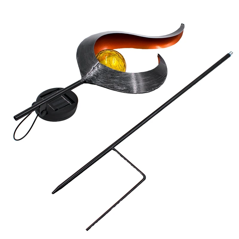 

Solar Street Light Outdoor Flame Wrought Iron Light Waterproof Lawn Garden Landscape Light