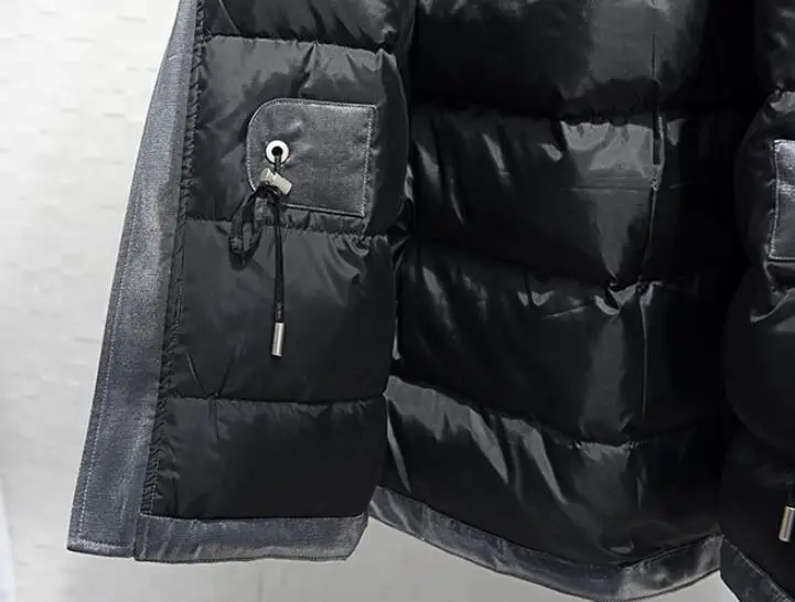 women's winter new fashion detachable fox fur collar medium long white duck down down jacket puffer coat