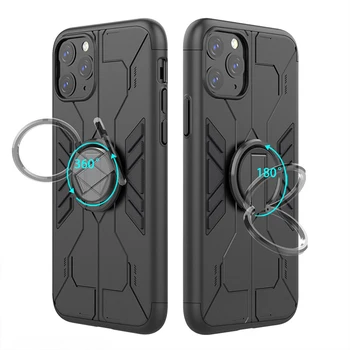 

100pcs/lot Ring Holder Shockproof 3 in 1 Armor back Case Cove for iphone 11 11Pro 11Pro Max