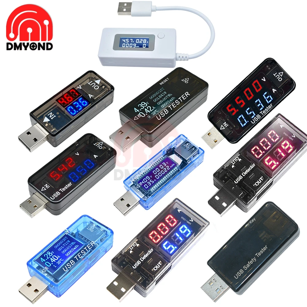New USB Tester Digital Voltmeter LCD Current Voltage Charger Capacity Tester Ammeter Detector Power Bank Charger Indicator USB