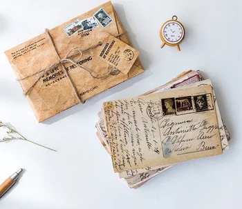 

30Pcs/Pack Vintage times paper postcard