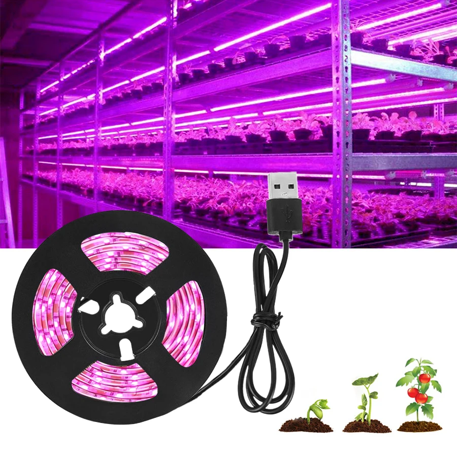 Ltesdtraw Solar LED Plant Grow Light Strip Full Spectrum 5V 5W Phyto Lamp  for Flower Grow 