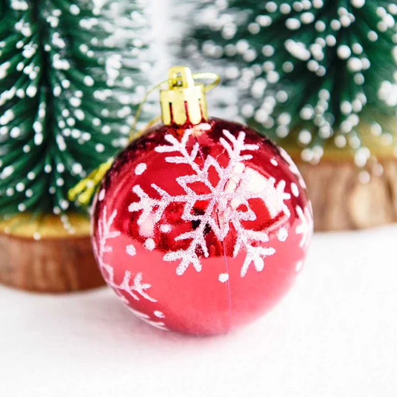 6PCS/Box Xmas Tree Decoration 6CM Christmas Tree Ball Bauble Hanging Home Party Ornaments DIY Decor Decorations
