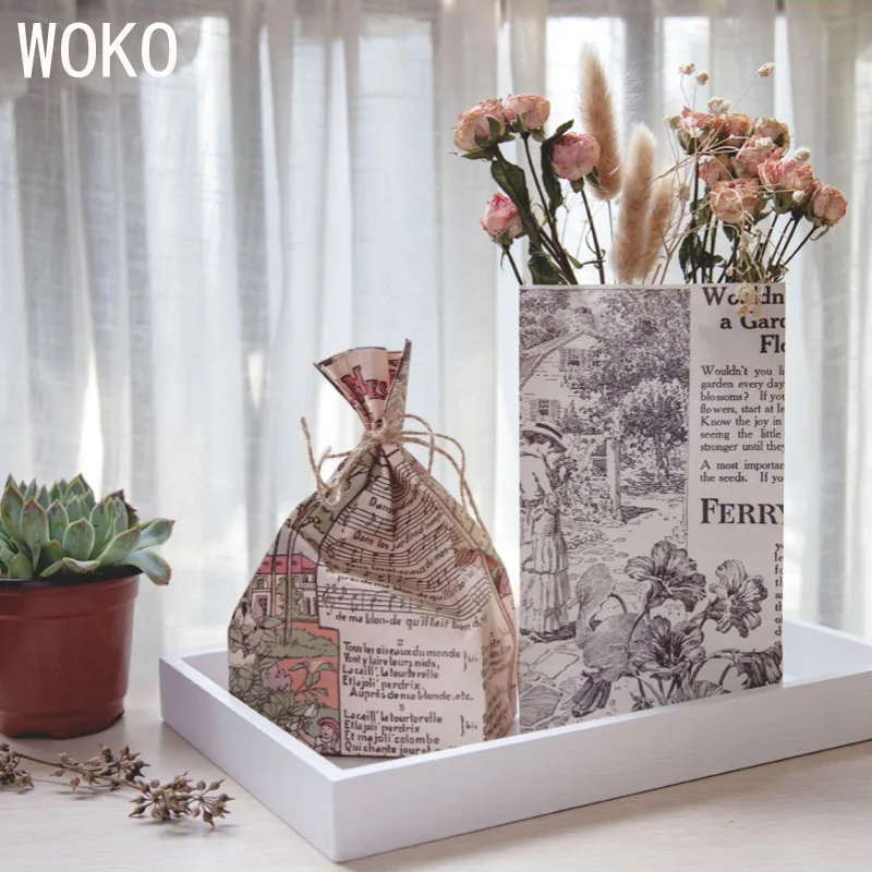 WOKO 4 шт./компл. Ретро английском новости Бумага s старое письмо завод крафт Бумага конверт открытка Стикеры деко сумка для хранения Бумага подарочный пакет
