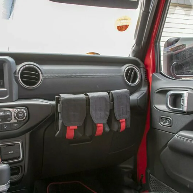 Для Jeep Wrangler JK JL 2007-19 черная приборная панель со-пилот ручка Сумка Для Хранения Чехол