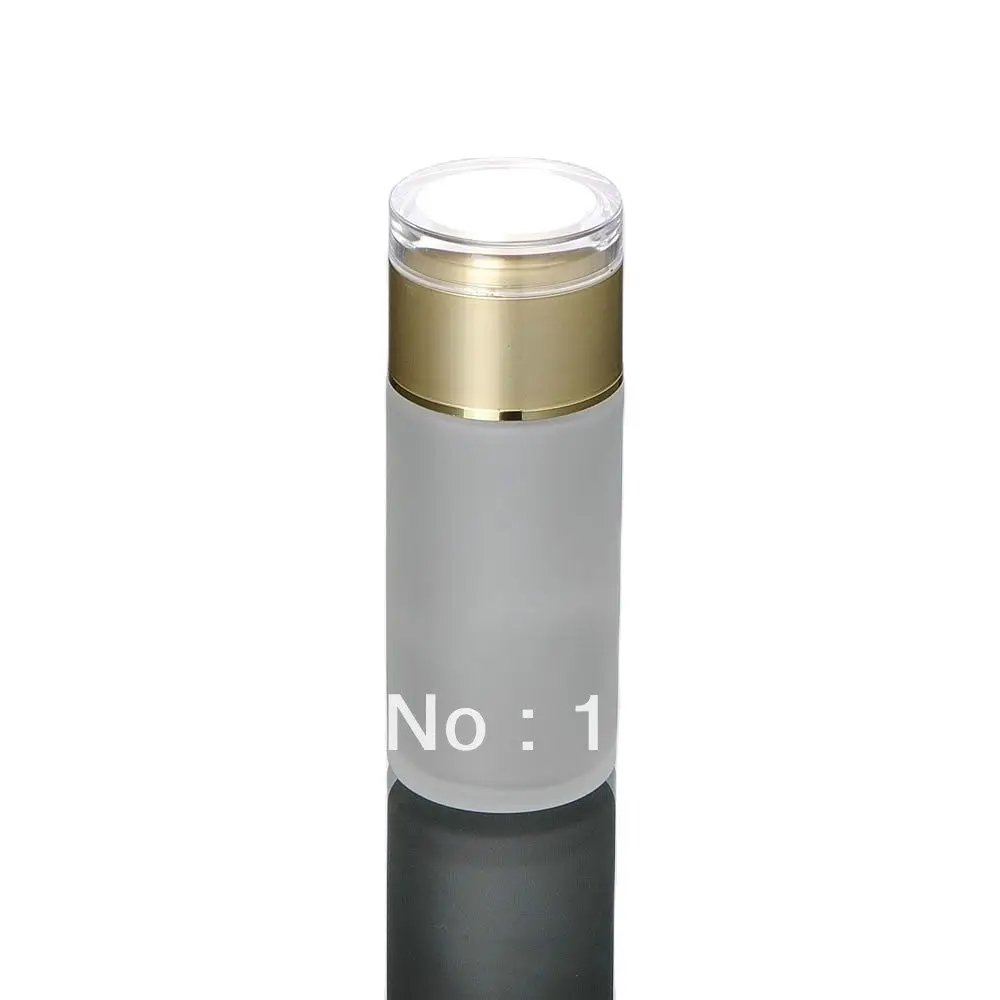 

100ML frosted glass lotion bottle with golden lid for cosmetic packaging