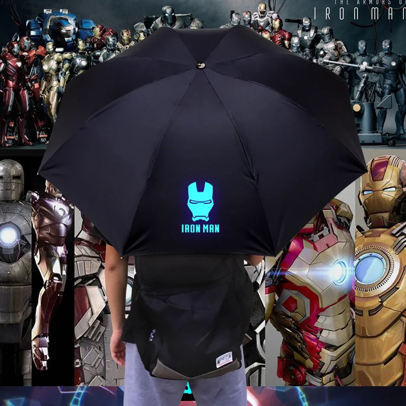 Disney Marvel Мстители Alliance зонтик Железный человек персональный полностью Автоматический складной зонтик прозрачный зонтик эпонж для взрослых